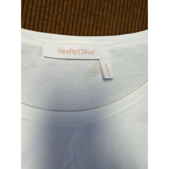 see by chloe white blouse lace detail sz XL - Picture 3 of 7